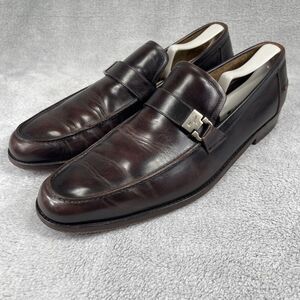 Salvatore Ferragamo Mens Loafers Sz 11.5 Dark Brown Leather Slip On Dress Shoes